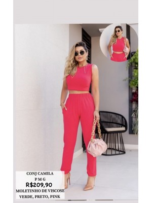 Conjunto em moletinho pink Conjunto em moletinho pink